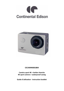 Manual Continental Edison CECAM4K0818B4 Action Camera