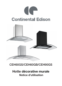 Mode d’emploi Continental Edison CEH60GB Hotte aspirante