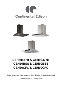 Manual Continental Edison CEH60477B Cooker Hood