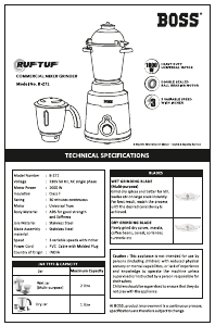 Manual Boss B271 Blender