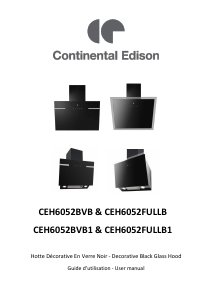 Handleiding Continental Edison CEH6052BVB Afzuigkap