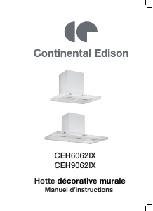 Handleiding Continental Edison CEH9062IX Afzuigkap