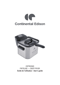 Manual Continental Edison CEFR25IND Deep Fryer