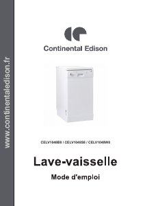 Mode d’emploi Continental Edison CELV1048W8 Lave-vaisselle