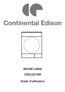 Mode d’emploi Continental Edison CESLCE10W Sèche-linge