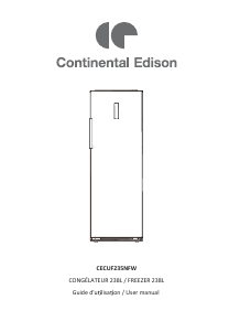 Handleiding Continental Edison CECUF235NFW Vriezer