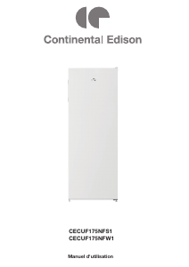 Mode d’emploi Continental Edison CECUF175NFW1 Congélateur
