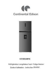 Mode d’emploi Continental Edison CEF2D413NFIX Réfrigérateur combiné