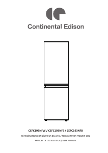 Mode d’emploi Continental Edison CEFC193NFW Réfrigérateur combiné