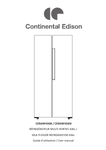 Mode d’emploi Continental Edison CERANF436IX Réfrigérateur combiné