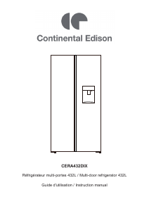 Mode d’emploi Continental Edison CERA432DIX Réfrigérateur combiné