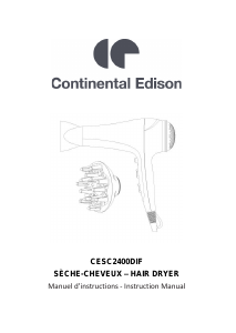Mode d’emploi Continental Edison CESC2400DIF Sèche-cheveux