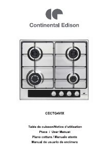 Manual de uso Continental Edison CECTG4VIX Placa