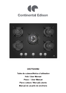 Mode d’emploi Continental Edison CECTG5VB2 Table de cuisson