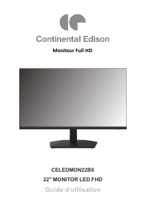 Mode d’emploi Continental Edison CELEDMON22B6 Moniteur LED