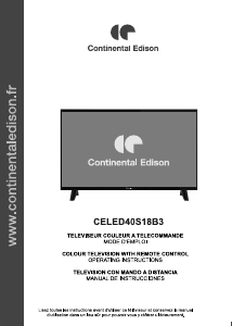 Manual de uso Continental Edison CELED40S18B3 Televisor de LED