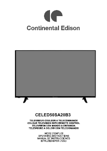 Mode d’emploi Continental Edison CELED50SA20B3 Téléviseur LED