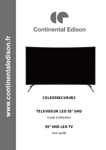 Mode d’emploi Continental Edison CELED55KCURVB2 Téléviseur LED