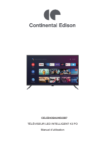 Handleiding Continental Edison CELED43SAUHD23B7 LED televisie