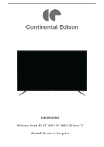 Manual Continental Edison CELED65S19B2 LED Television