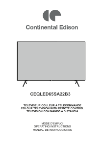 Manual de uso Continental Edison CEQLED65SA22B3 Televisor de LED