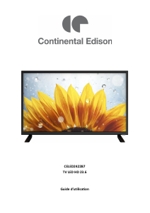 Mode d’emploi Continental Edison CELED2422B7 Téléviseur LED