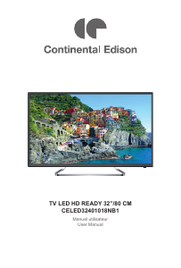 Mode d’emploi Continental Edison CELED32401018NB1 Téléviseur LED