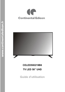 Mode d’emploi Continental Edison CELED500219B6 Téléviseur LED