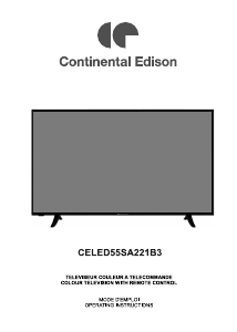 Manual Continental Edison CELED55SA221B3 LED Television