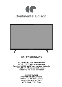 Manuale Continental Edison CELED32HD24B3 LED televisore