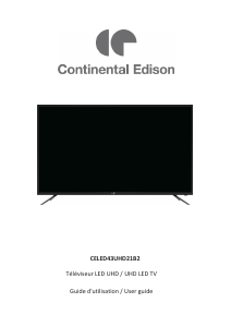 Handleiding Continental Edison CELED43UHD21B2 LED televisie