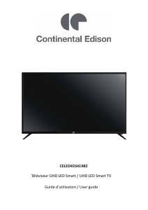 Manual Continental Edison CELED43S419B2 LED Television