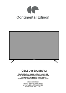 Handleiding Continental Edison CELED65SA20B3V2 LED televisie