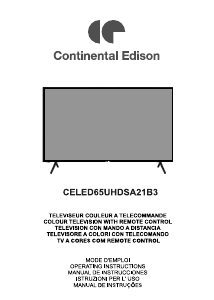 Manuale Continental Edison CELED65UHDSA21B3 LED televisore