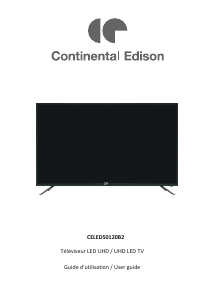 Manual Continental Edison CELED50120B2 LED Television