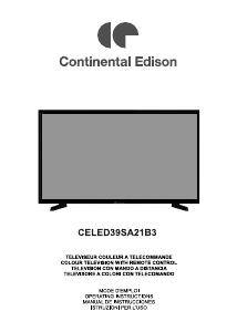 Handleiding Continental Edison CELED39SA21B3 LED televisie