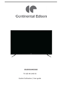 Handleiding Continental Edison CELED55UHD21B2 LED televisie