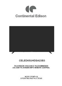 Handleiding Continental Edison CELED65UHDSA23B3 LED televisie