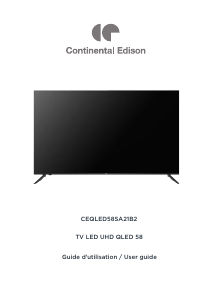 Handleiding Continental Edison CEQLED58SA21B2 LED televisie