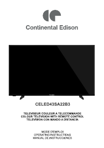 Manual Continental Edison CELED43SA22B3 LED Television