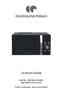 Mode d’emploi Continental Edison CEMO23UX94MB Micro-onde