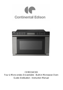 Mode d’emploi Continental Edison CEMO34CEB Micro-onde
