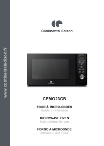 Manuale Continental Edison CEMO23GB Microonde