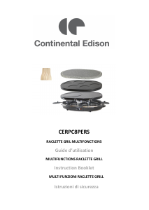 Mode d’emploi Continental Edison CERPC8PERS Gril raclette