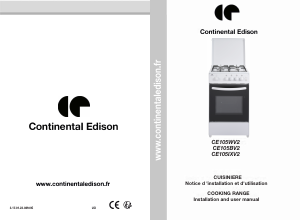 Mode d’emploi Continental Edison CE105BV2 Cuisinière