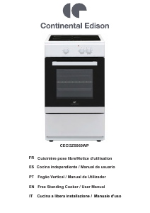 Mode d’emploi Continental Edison CECI3Z5060WP Cuisinière