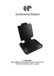 Mode d’emploi Continental Edison CEGR1500B Gril de table