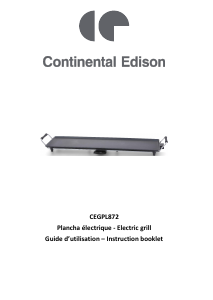 Manual Continental Edison CEGPL872 Table Grill