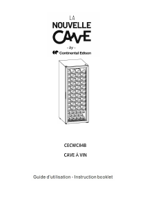 Mode d’emploi Continental Edison CECWC84B La Nouvelle Cave Cave à vin