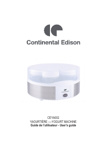 Handleiding Continental Edison CEYA002 Yoghurtmaker